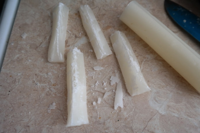 Morceaux de paraffine
