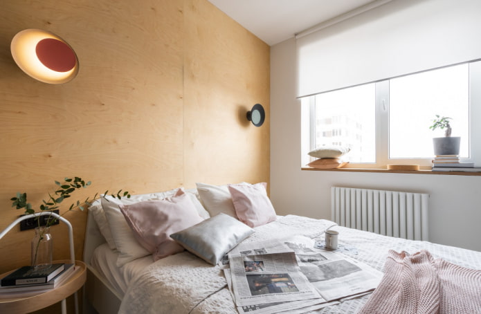 Chambre blanche aux tons chauds