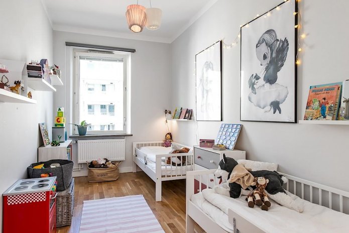 Chambre d'enfant étroite pour deux