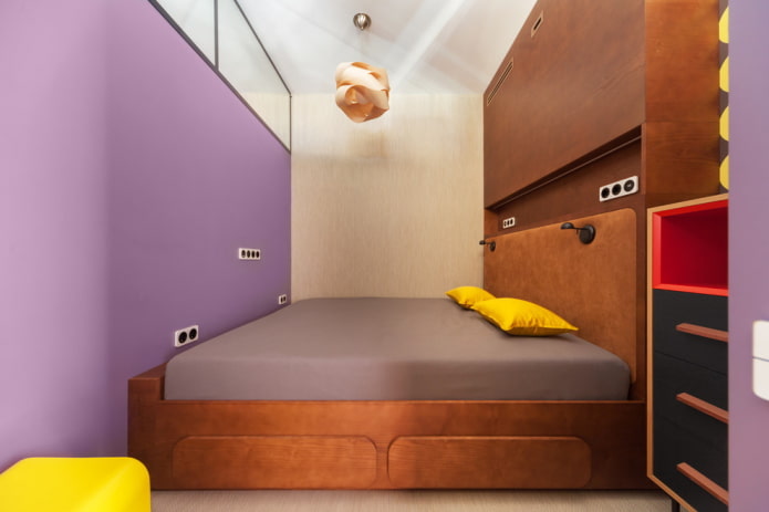 Schéma de couleurs d'une chambre étroite