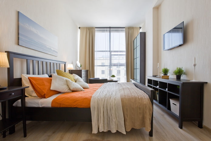 Papier peint à l'intérieur d'une chambre étroite