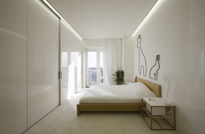 chambre étroite de style minimaliste