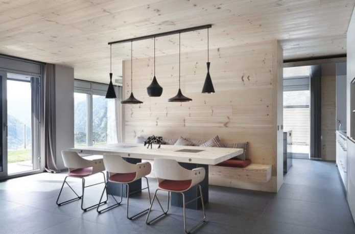 Cloison dans la cuisine-salon