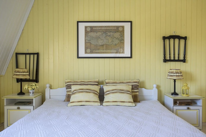 chambre dans les tons jaunes