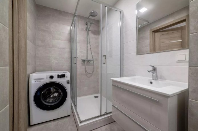 salle de bains avec douche