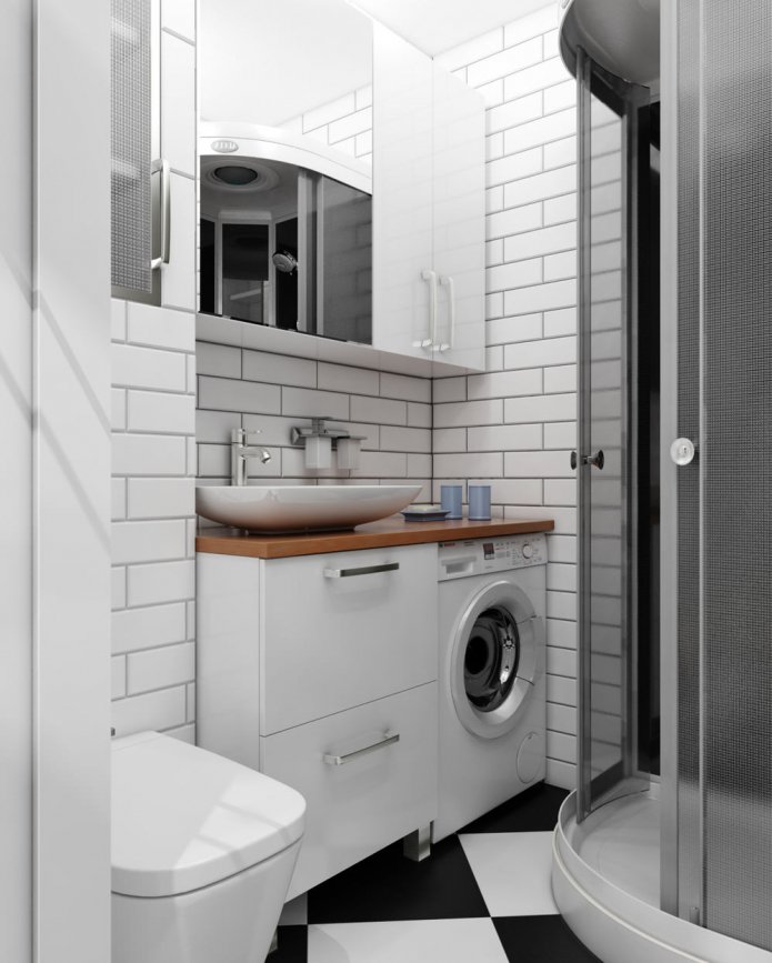 salle de bains combinée avec douche
