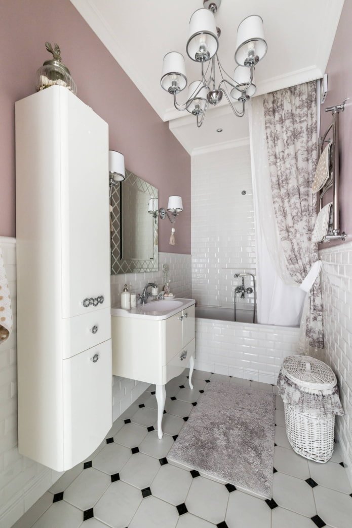 Tapis et rideau lilas ton sur ton