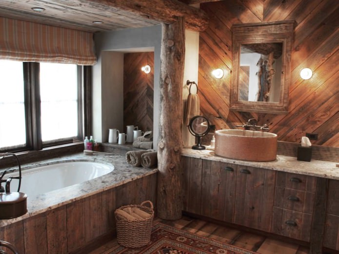 salle de bain de style champêtre