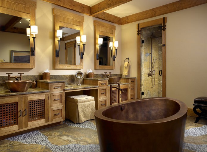 Salle de bain style campagnard