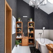 Aménagement de salle de bain sous les combles : finitions, couleur, style, choix de rideaux, 65 photos-0