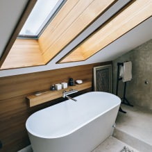Aménagement de salle de bain sous les combles : finitions, couleur, style, choix de rideaux, 65 photos-3