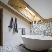 Aménagement de salle de bain sous les combles : finitions, couleur, style, choix de rideaux, 65 photos-5