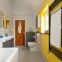 Aménagement de salle de bain sous les combles : finitions, couleur, style, choix de rideaux, 65 photos-6