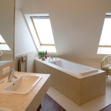 Aménagement de salle de bain sous les combles : finitions, couleur, style, choix de rideaux, 65 photos-9