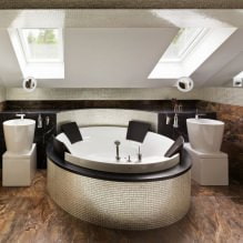 Aménagement de salle de bain sous les combles : finitions, couleur, style, choix de rideaux, 65 photos-1