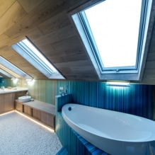 Aménagement de salle de bain sous les combles : finitions, couleur, style, choix de rideaux, 65 photos-8