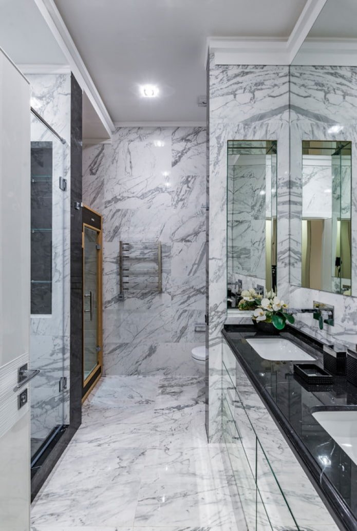 carrelage blanc et gris