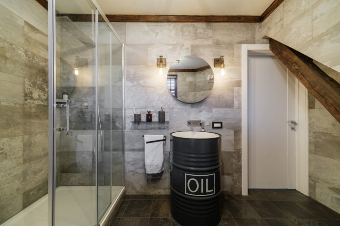Design de douche de style loft