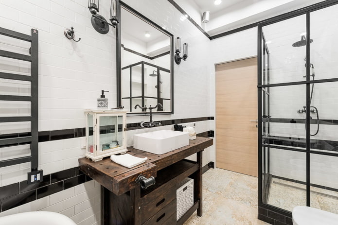 ameublement d'une salle de bain style loft