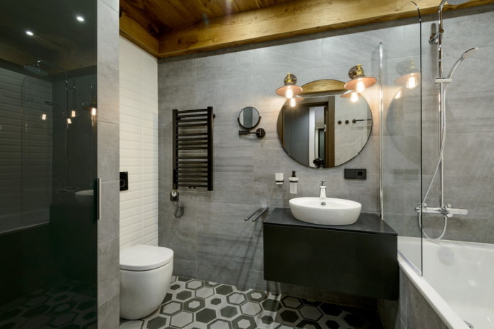 Conception de salle de bain de style loft