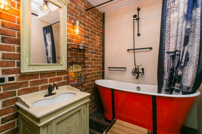 Plomberie de salle de bain style loft