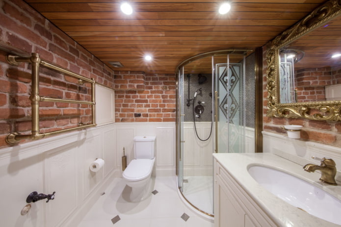 Décoration de salle de bain de style loft