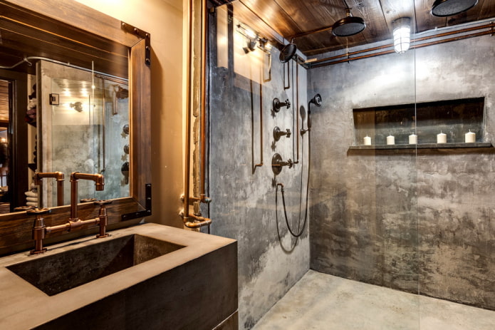 Design de douche de style loft