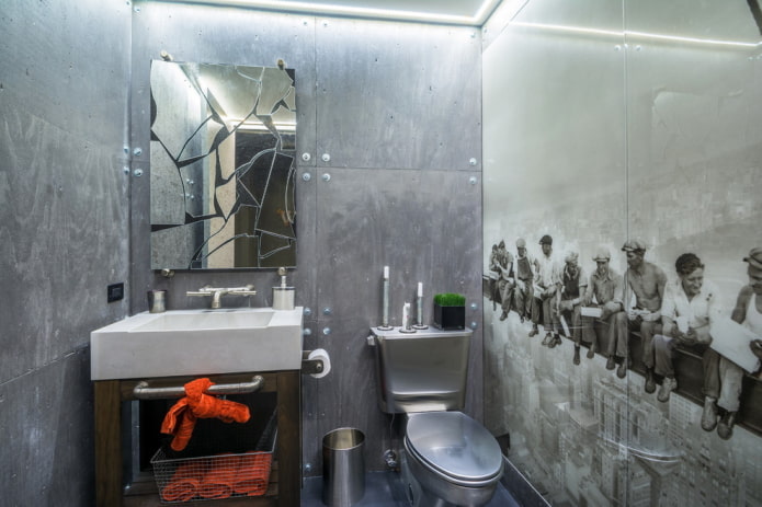 Schéma de couleurs d'une salle de bain de style loft