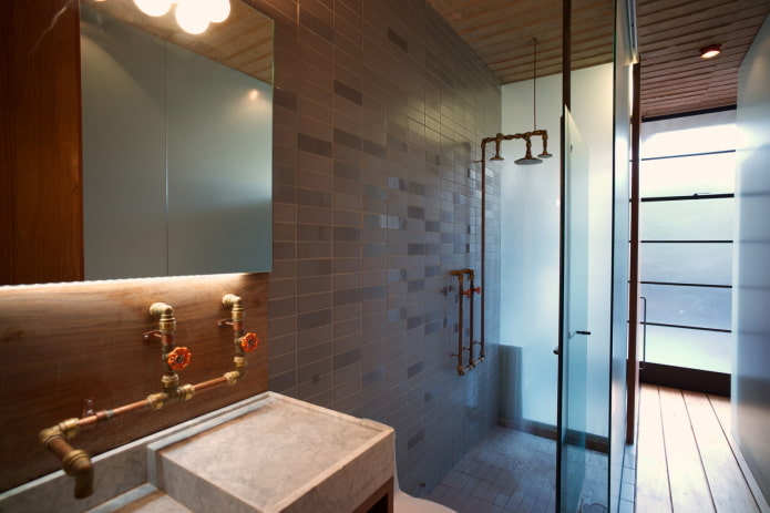 Plomberie de salle de bain style loft