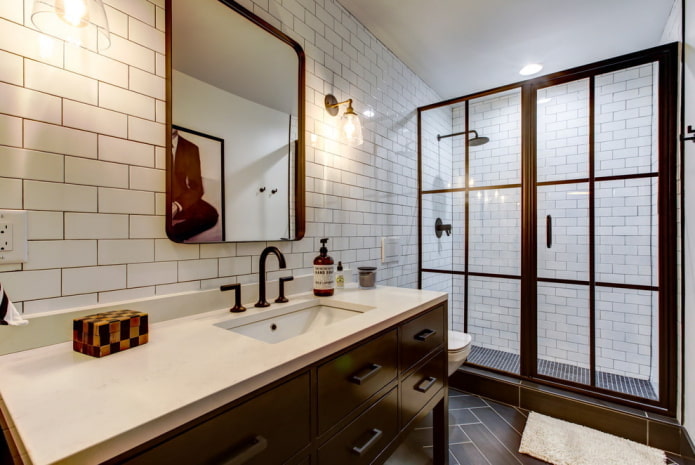Conception de salle de bain de style loft