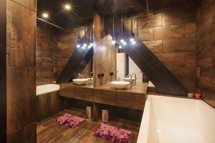Couleurs d'une salle de bain de style loft