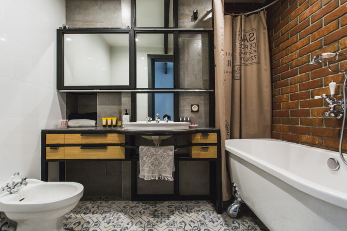 décoration d'une salle de bain style loft