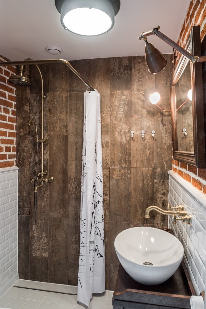 Décoration de salle de bain style loft