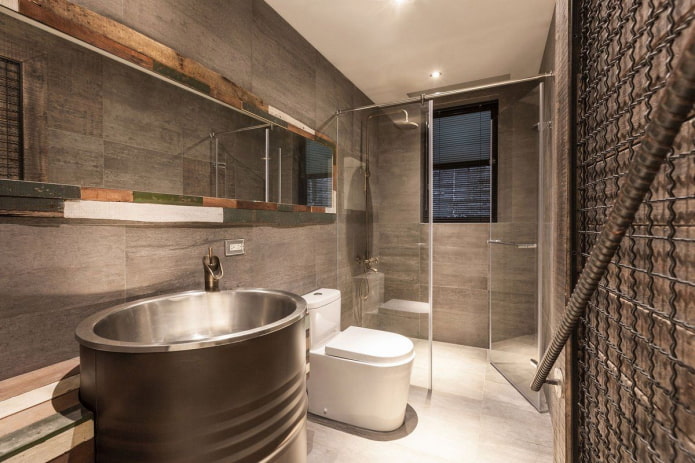 conception de salle de bains dans le style loft
