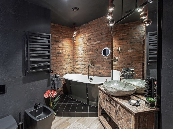 finition salle de bain style loft