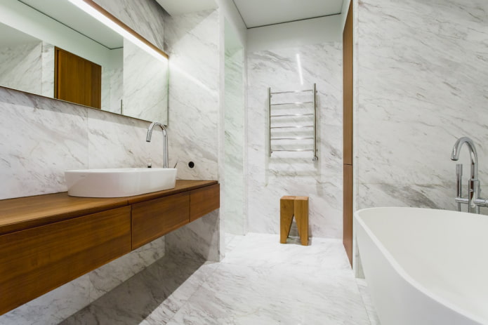 Schéma de couleurs d'une salle de bain minimaliste