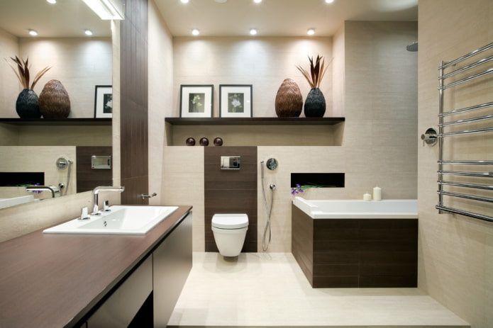 Décoration et éclairage de salle de bain de style minimaliste