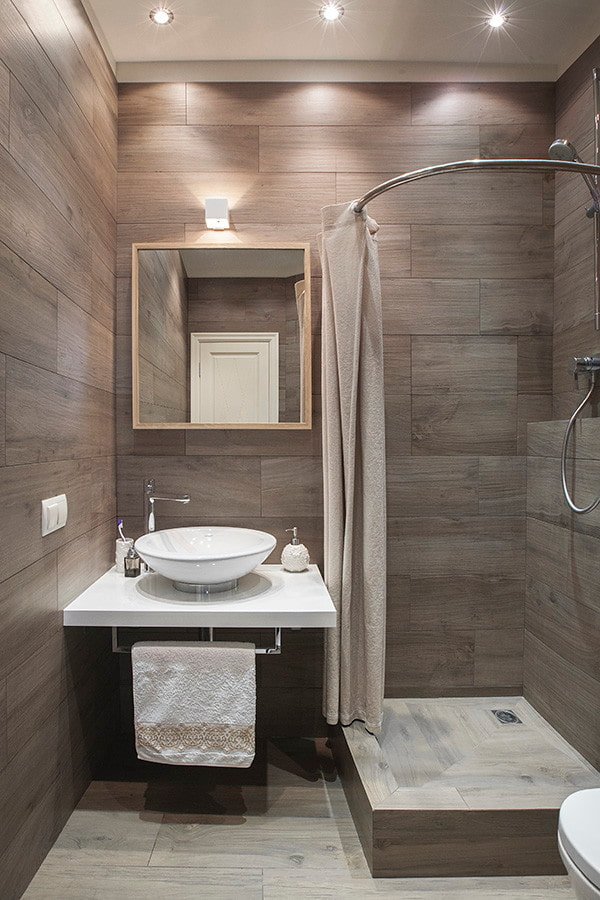 décoration et éclairage de la salle de bain dans Style minimaliste