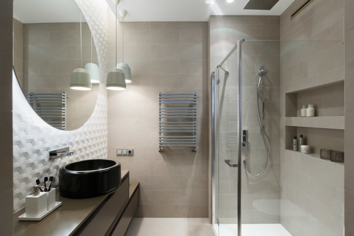 Décoration et éclairage de salle de bain de style minimaliste