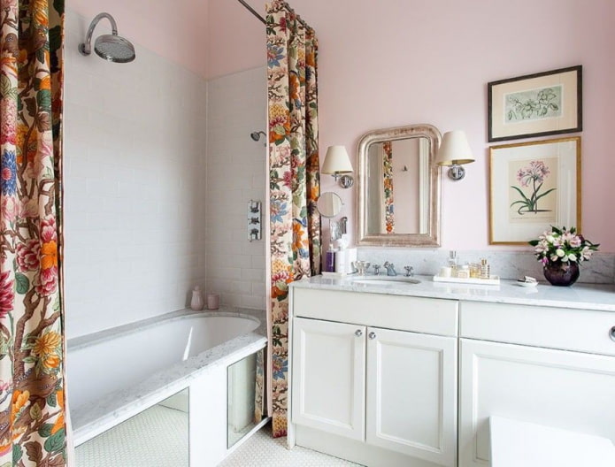 Rideau de douche à imprimé floral
