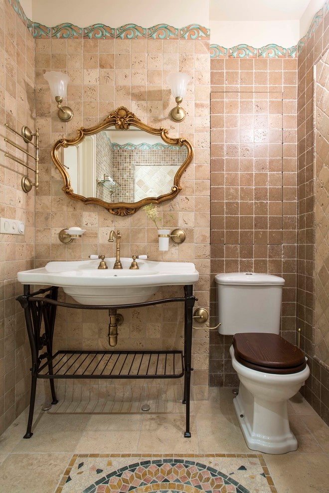 Salle de bains dans les tons roses