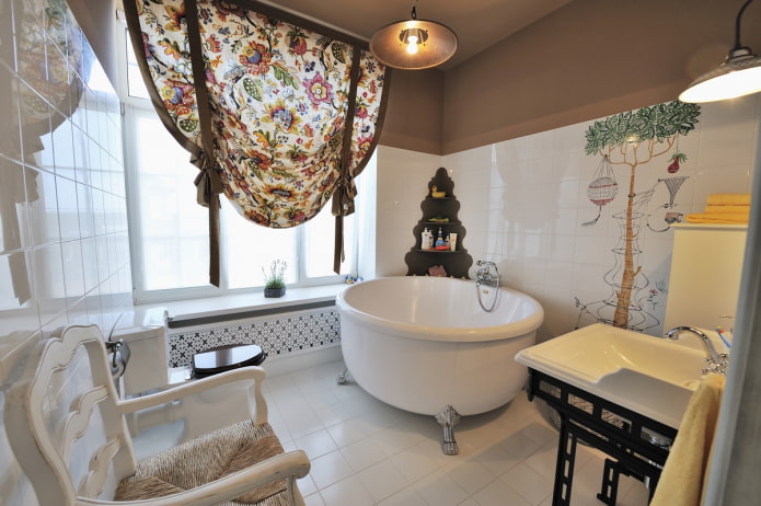 Vasque ronde dans la salle de bain