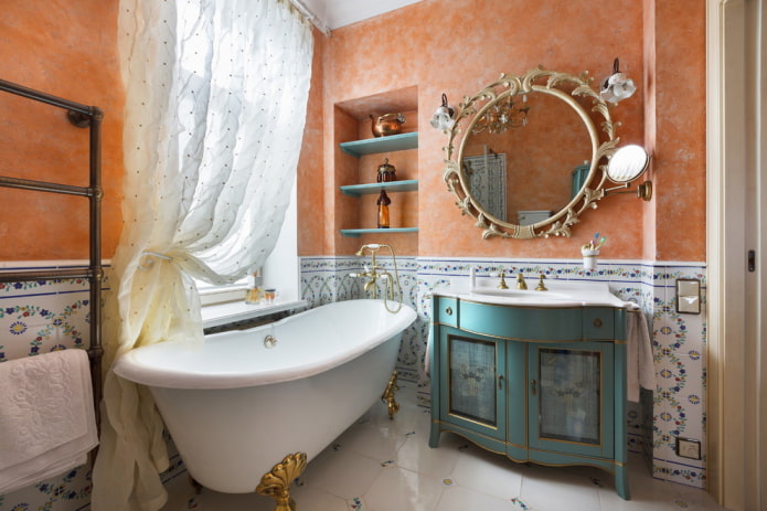 Enduit décoratif dans la salle de bain