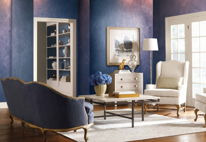 Plâtre décoratif vénitien sous soie à l'intérieur