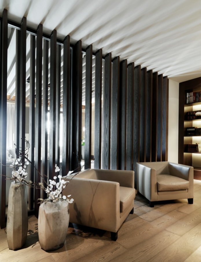 zonage avec des lattes à l'intérieur