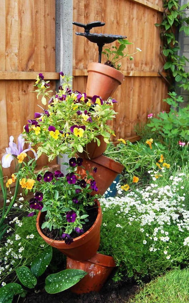 Parterre de fleurs en pots