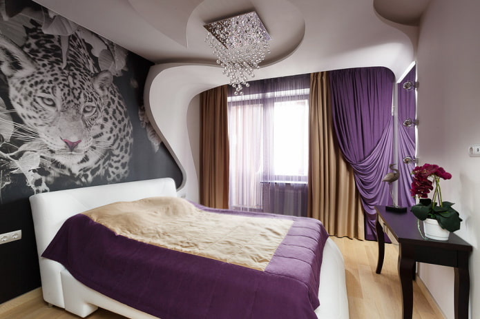 Plafond en plaques de plâtre dans la chambre