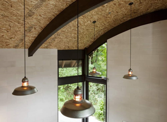 plafond en liège à l'intérieur 