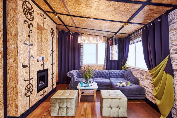 plafond en liège à l'intérieur 