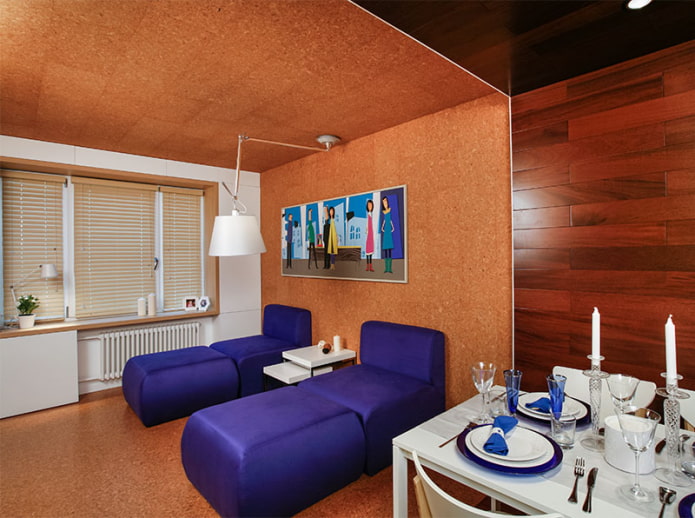 plafond en liège à l'intérieur 